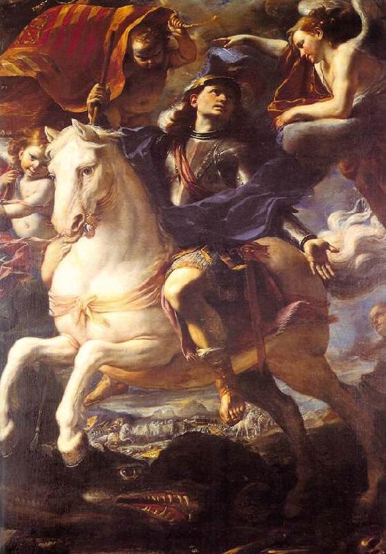 PRETI, Mattia St. George on Horseback af